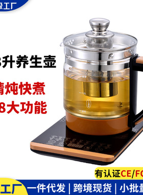 厂家跨境110V美规养生壶玻璃花茶壶 多种功能煮茶器电水壶煎药壶