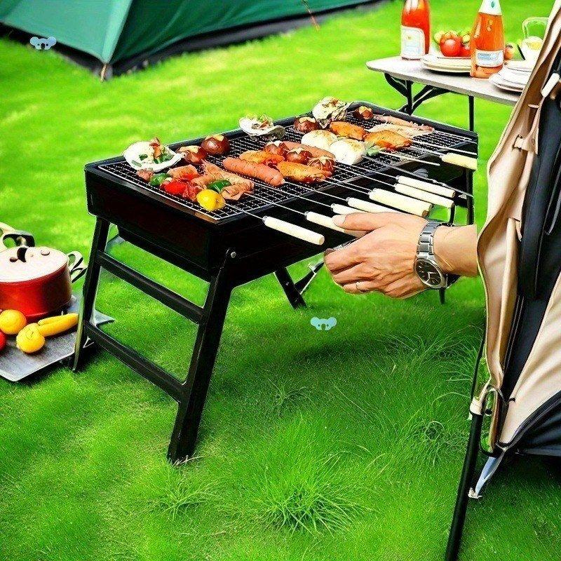 1PC Portable Folding Charcoal Barbecue Grill Stains
