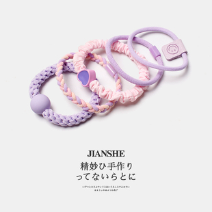 5件套 儿童彩色发圈高颜值女童丸子头马尾头绳橡皮筋发绳头饰 韩版