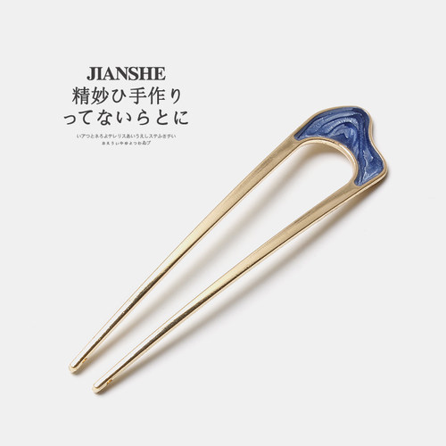 简约现代金属U型发簪高级感簪子