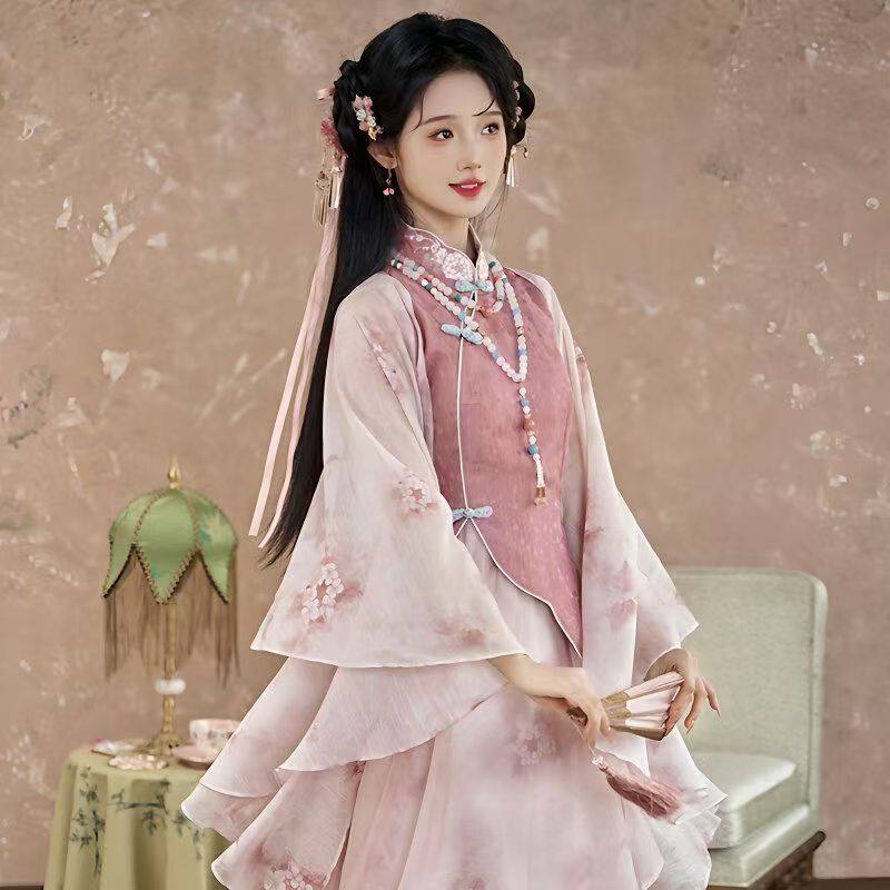 女桃花坞改良旗袍日常古风连衣裙旗袍裙改良旗袍裙国风新中式汉服