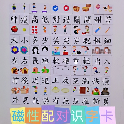 磁性识字卡磁吸配对卡幼儿认知