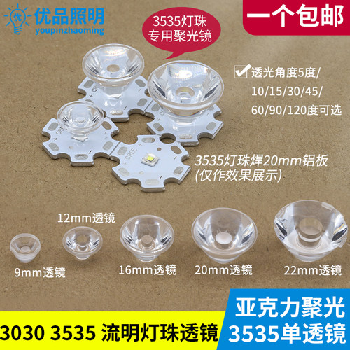 LED聚光小透镜35353030流明透镜