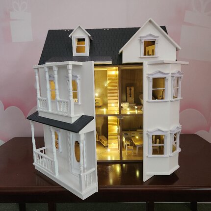 出口木制房子模型大型儿童城堡玩具过家家别墅欧式洋房dollhouse