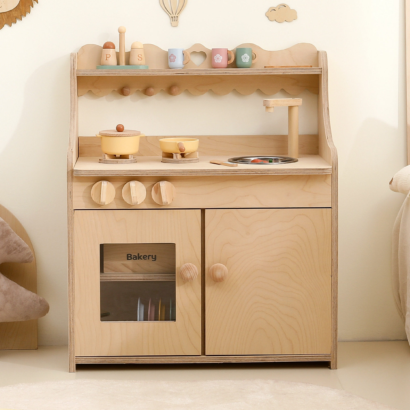 厨房玩具仿真煮饭台蒙氏儿童房布置宝宝过家家厨房灶台迷你小厨房