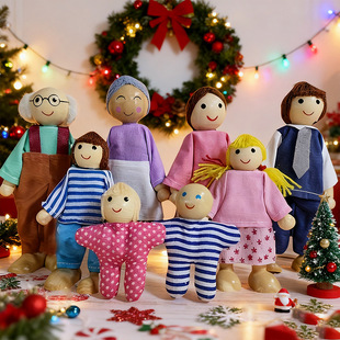 热销木制可动关节玩偶，木制娃娃，微型人偶外贸，圣诞节礼物