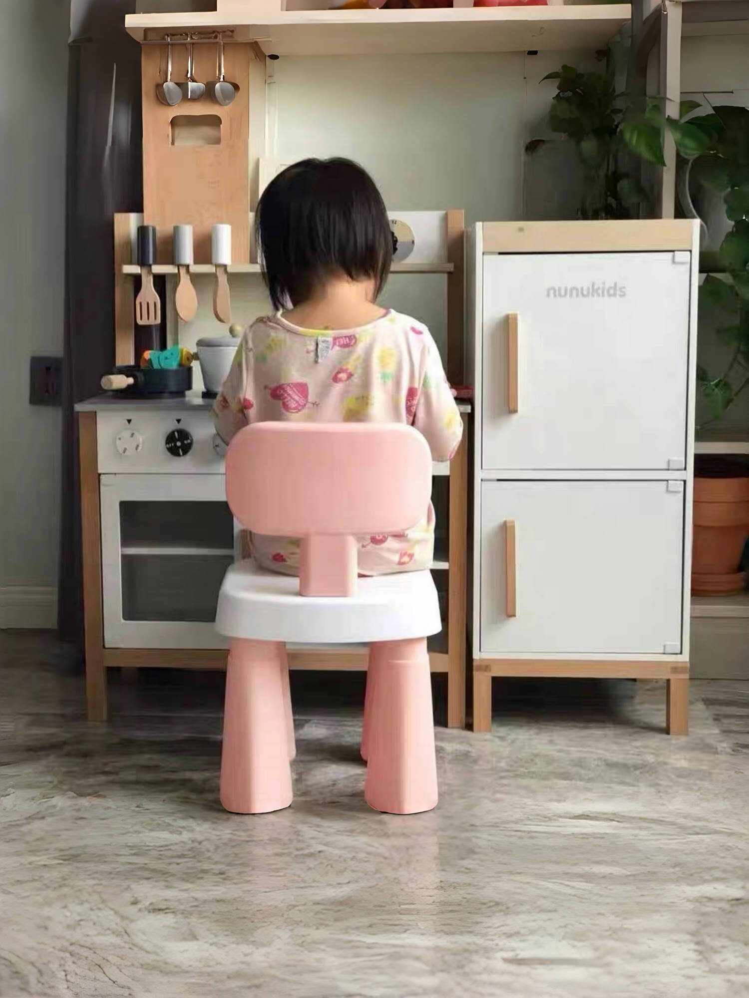 북유럽 NUNUKIDS 어린이 주방 장난감 놀이 집 시뮬레이션 주방 용품 어린이 장난감 냉장고 시뮬레이션 나무