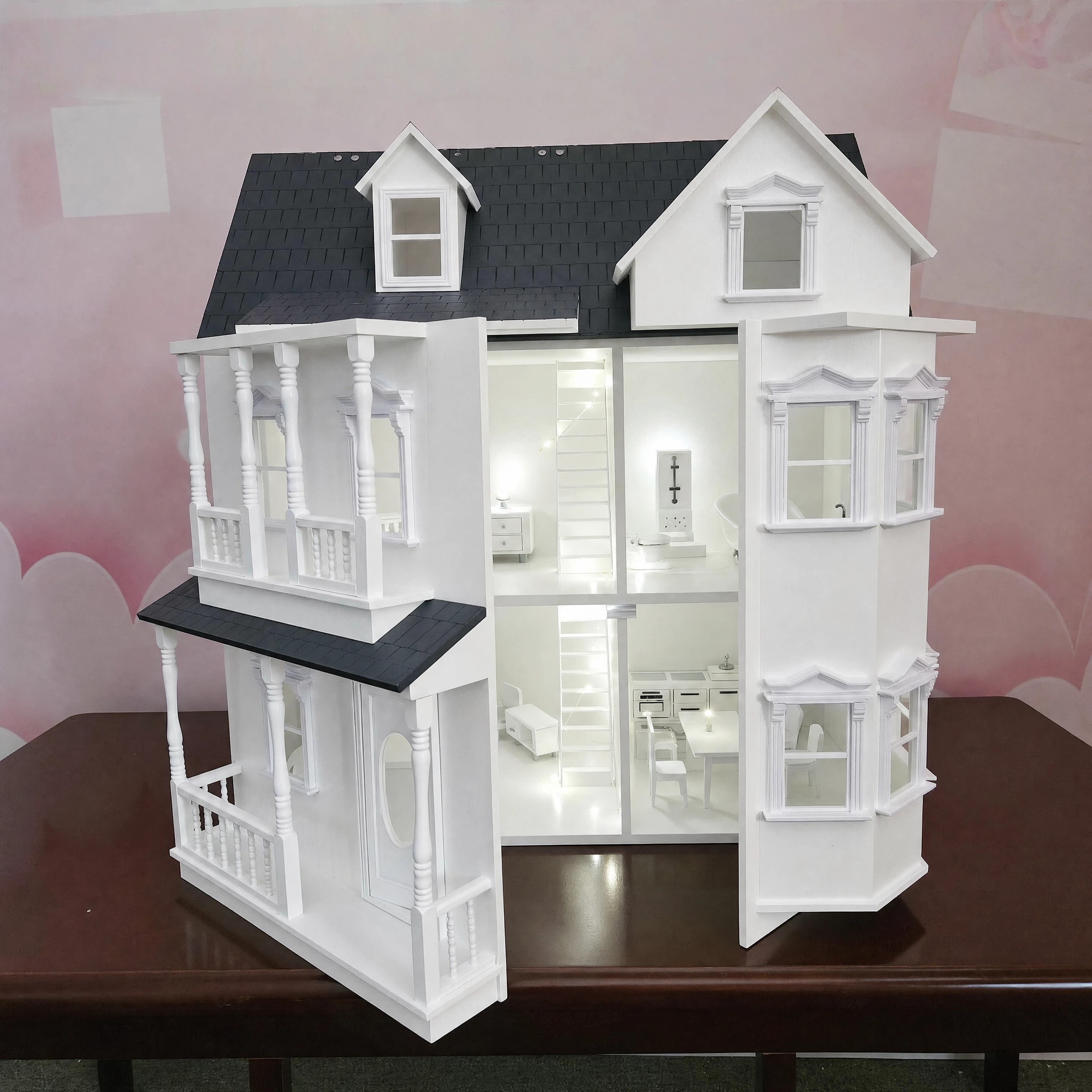 出口限量美式大型过家家房子儿童仿真别墅豪华dollhouse男女孩
