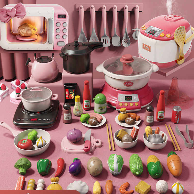 儿童大号过家家厨房玩具女孩做饭电磁炉炒菜仿真火锅切切乐全套装