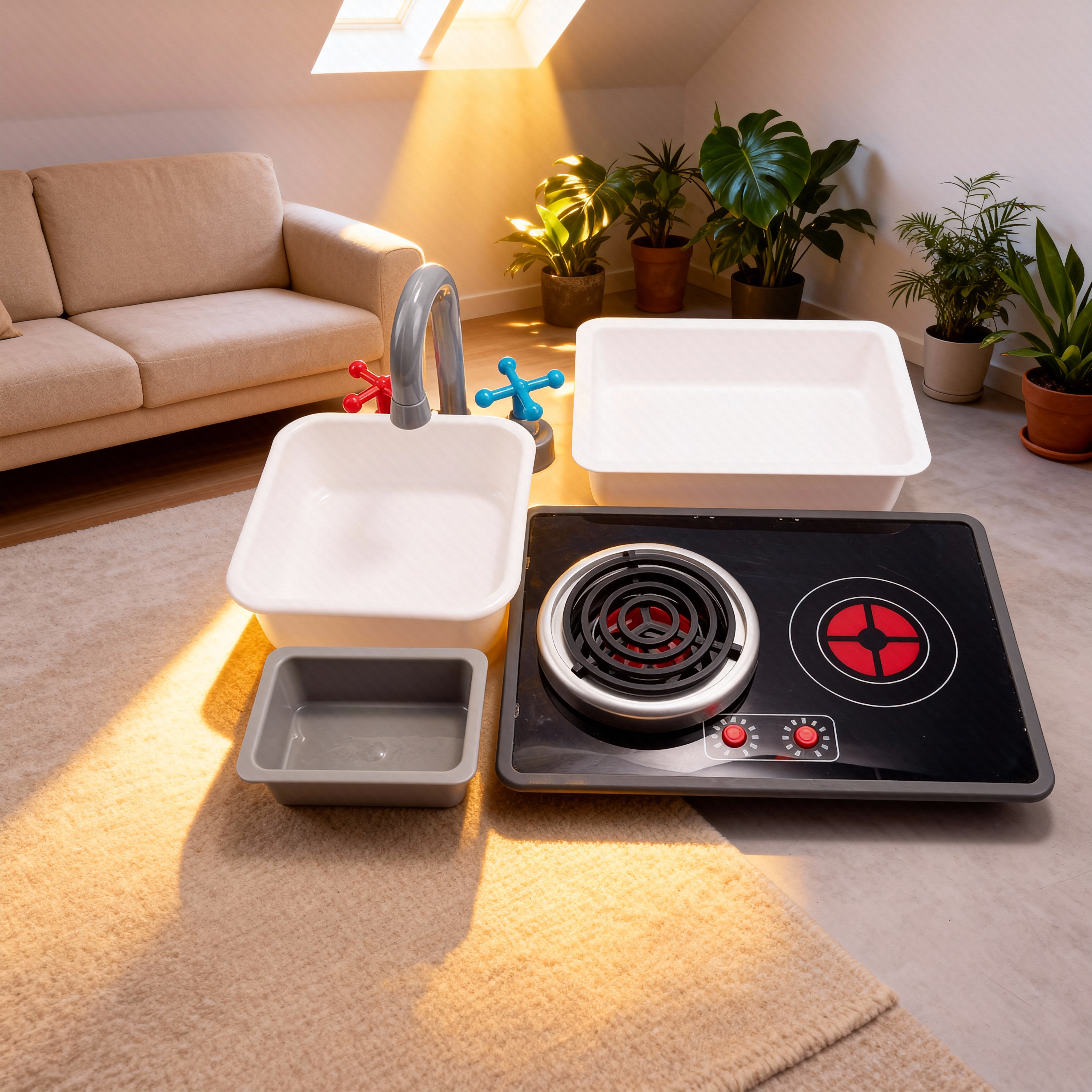 儿童过家家木质声光电磁炉厨房玩具带声音灯光宝宝仿真大号厨具玩