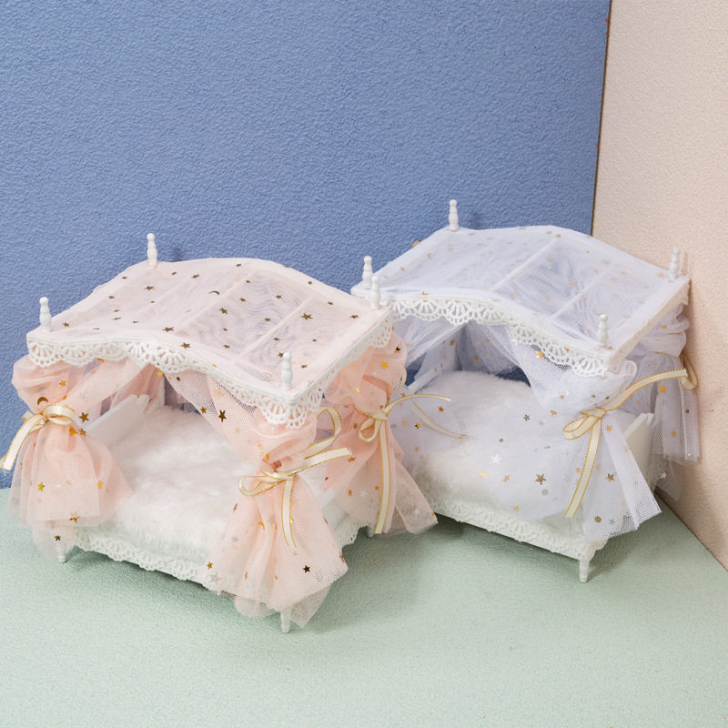 1:12娃娃屋dollhouse迷你家具卧室梦幻星月网纱公主套装玩具床,特色手工艺,其他特色工艺品,淘宝优惠券,粉丝福利购,淘宝优惠卷