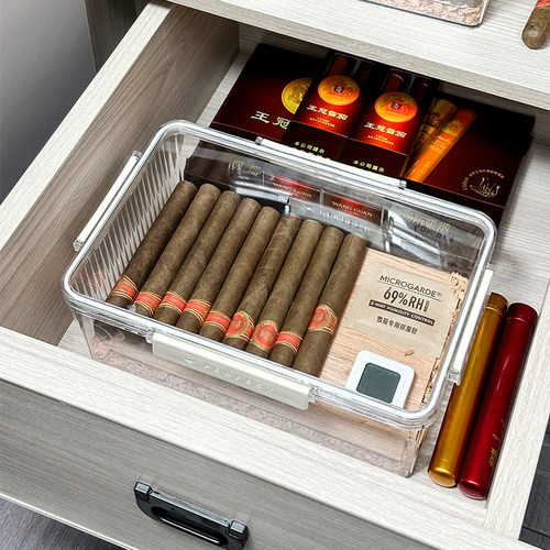 雪茄保湿盒密封盒醇化防潮盒防虫烟盒雪松木养烟盒大容量套装工具