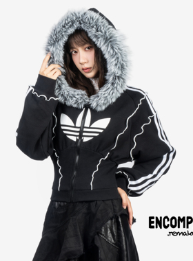 Adidas/三叶草 Remake 座山雕毛领收腰设计 连帽外套女 ENCOMPASS