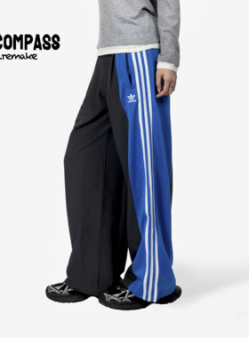Adidas 三叶草 Remake 西裤拼接 三条杠女款复古休闲裤 ENCOMPASS