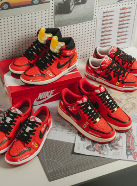 Nike 球鞋定制 法拉利 赛车 复古篮球鞋 休闲鞋 ENCOMPASS