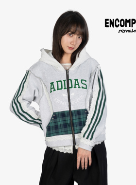 Adidas/三叶草Remake芭蕾风蕾丝Y2K甜酷连帽灰绿外套女 ENCOMPASS