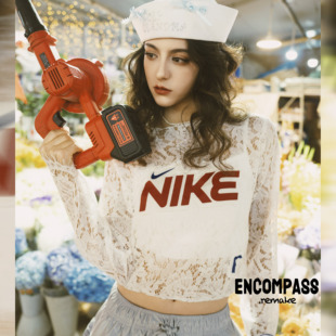 NIKE Remake Jerseyfit 蕾丝风 半透明 长袖T恤 ENCOMPASS