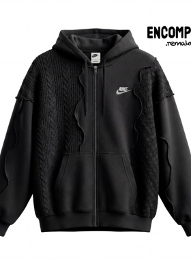 Nike/耐克 Remake 材质撞色毛衣拼接拉链卫衣 男女同款 ENCOMPASS