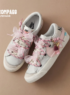 NIKE/耐克Blazer Remake 粉色系草莓挂饰解构双鞋带 女 ENCOMPASS
