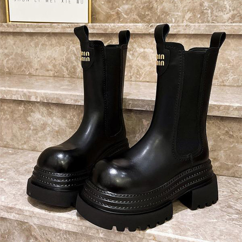 中筒瘦瘦切尔西靴小个子女鞋