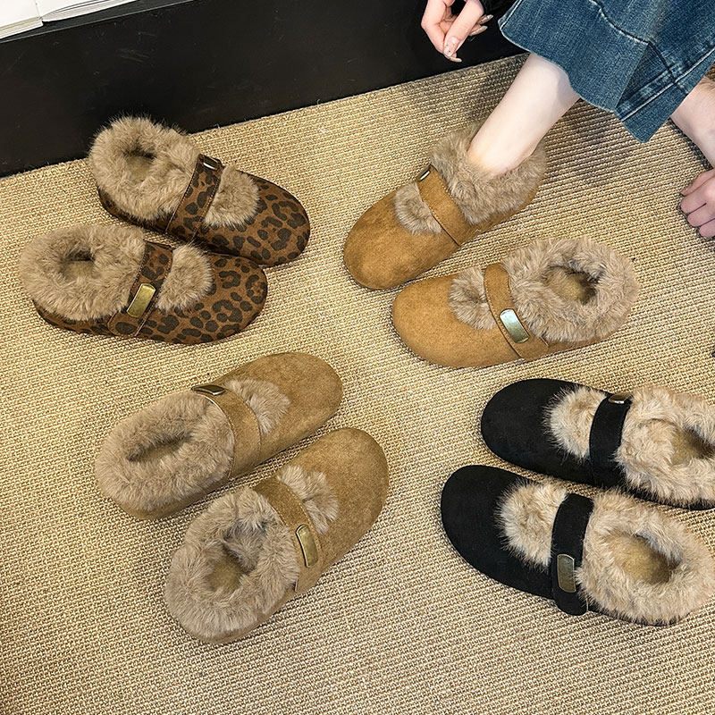 复古内增高勃肯鞋女2025新款冬季加绒保暖雪地棉鞋一脚蹬毛毛鞋子,女鞋,棉鞋,淘宝优惠券,粉丝福利购,淘宝优惠卷