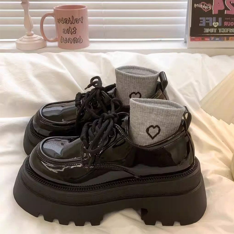 小皮鞋女2026春季新款日系jk增高厚底系带英伦风复古单鞋女鞋潮,女鞋,深口单鞋,淘宝优惠券,粉丝福利购,淘宝优惠卷