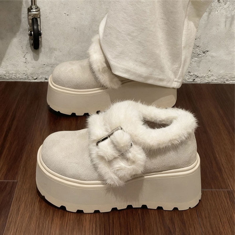 复古百搭拼接毛毛搭扣厚底增高勃肯鞋女2026春新款加绒棉鞋雪地靴,女鞋,棉鞋,淘宝优惠券,粉丝福利购,淘宝优惠卷
