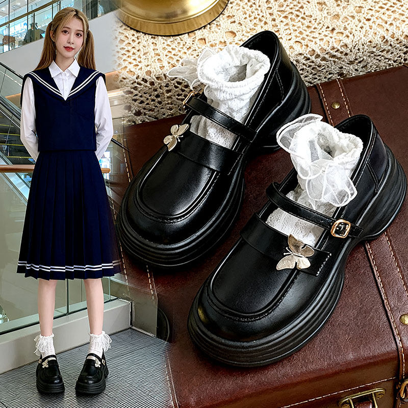 甜酷金属蝴蝶厚底小皮鞋女2026年春季新款英伦风单鞋浅口玛丽珍鞋,女鞋,玛丽珍鞋,淘宝优惠券,粉丝福利购,淘宝优惠卷