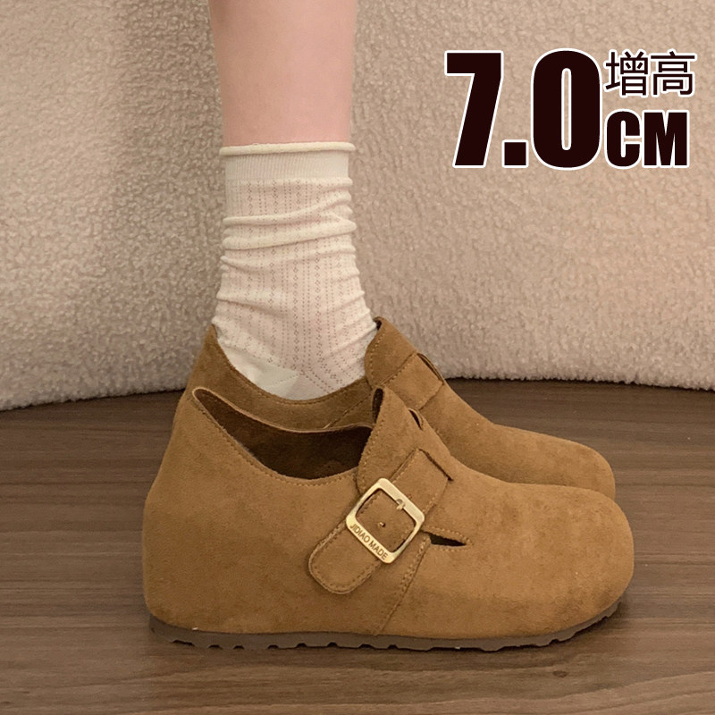 内增高7CM厚底全包勃肯鞋女鞋