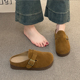 软底舒适防滑勃肯拖鞋 时尚 女2025春夏新款 复古厚底百搭包头半拖鞋