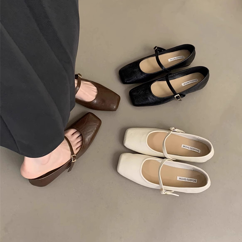 晚风温柔鞋软平底玛丽珍小皮鞋