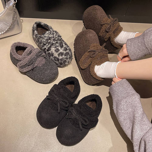 毛毛鞋秋冬季外穿呢子保暖棉鞋