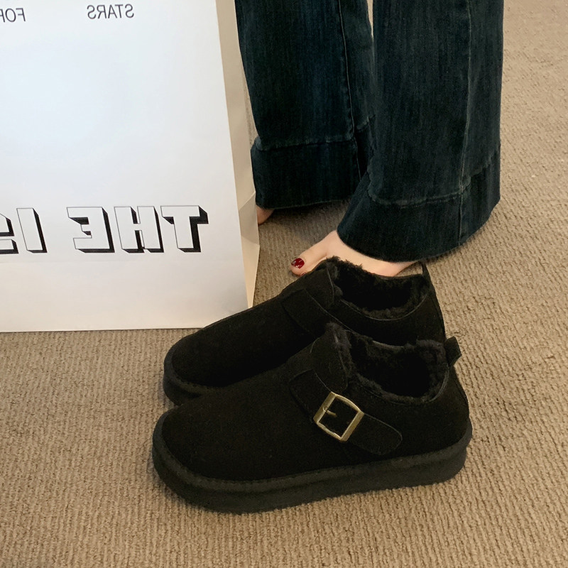 平底加绒保暖全包勃肯鞋毛毛棉鞋女2025新款冬季雪地靴乐福豆豆鞋,女鞋,时尚雪地靴,淘宝优惠券,粉丝福利购,淘宝优惠卷