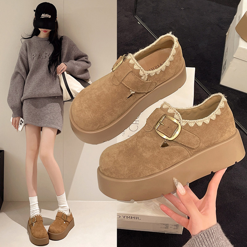 厚底增高全包勃肯鞋女2025新款秋季一脚蹬博肯单鞋休闲豆豆乐福鞋,女鞋,勃肯鞋/软木鞋,淘宝优惠券,粉丝福利购,淘宝优惠卷