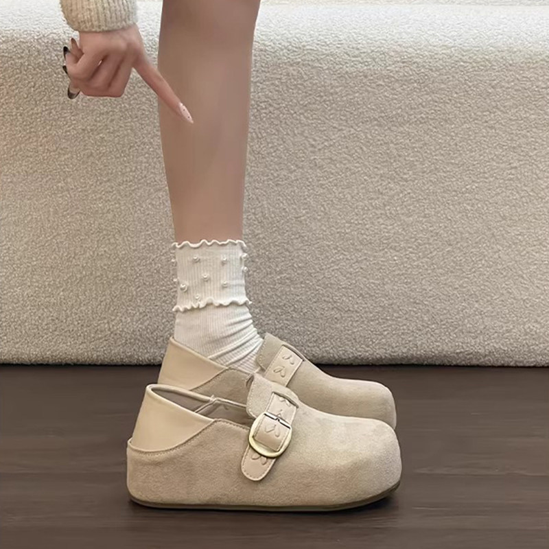 巨好看内增高厚底全包勃肯鞋一脚蹬两穿单鞋女2026新款春季博肯鞋