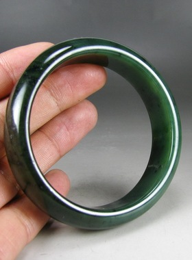 钱塘邮社    和田玉碧玉 手镯 内径56mm