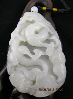 钱塘邮社    和田玉青白玉   生意兴隆把件