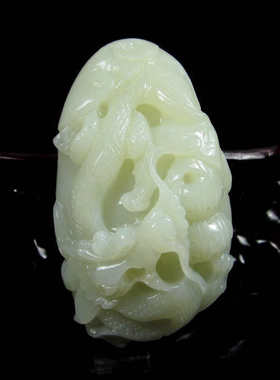 钱塘邮社   和田玉白玉  巨龙飞天  把件