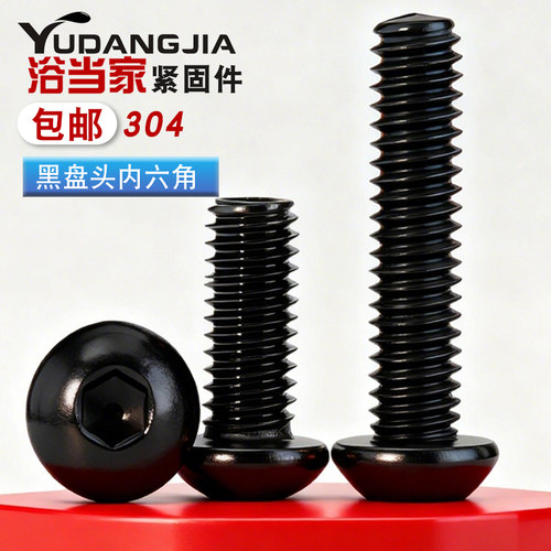 黑色304不锈钢圆头内六角