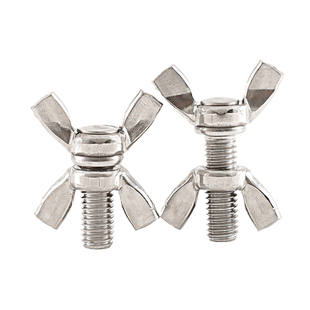 304不锈钢蝶形螺丝螺母套装蝴蝶型羊角螺栓元宝手拧螺钉M3M4M5M12