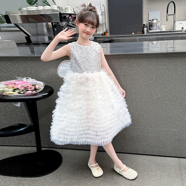 女童夏装时髦连衣裙中大儿童洋气礼服公主蛋糕裙子夏季潮亲子装