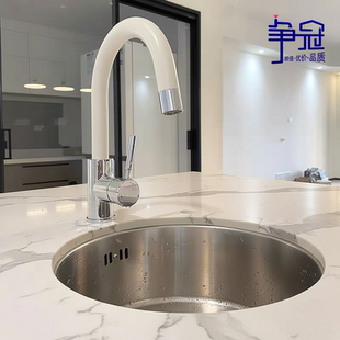 争冠卫浴I不锈钢304手工水槽(3.0+1.2实厚)圆槽拉丝不锈钢本色