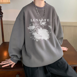 青少年重磅卫衣男生春秋季字母印花潮牌宽松大码圆领休闲套头外套，男装卫衣，电商A336