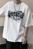 克莱因蓝t恤高级感美式重磅短袖男夏季潮牌vintage复古青少年体恤，男装T恤，电商A336