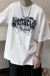 克莱因蓝t恤高级感美式重磅短袖男夏季潮牌vintage复古青少年体恤图片