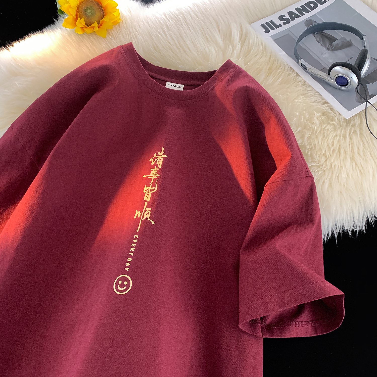 胖胖哥短袖T恤男款夏季国潮体恤衫圆领大码宽松半截袖ins潮牌胖子，男装T恤，电商A336