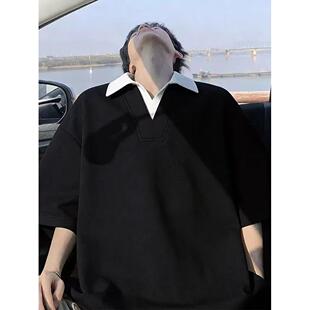 翻领短袖 潮流 A336 特P30 t恤韩版 修身 男潮牌夏季 T89 polo衫