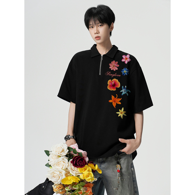 2025夏季新款立领短袖T恤A336- THLLDX0018-P48-限价68（纯棉）