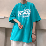 克莱因蓝t恤高级感美式重磅短袖男夏季潮牌vintage复古青少年体恤，男装T恤，电商A336