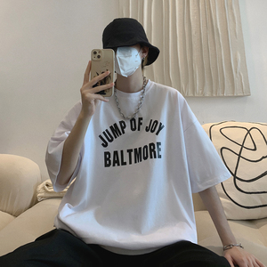 wassup candy酒红色美式短袖t恤男夏季宽松潮流高级感休闲上衣服图片